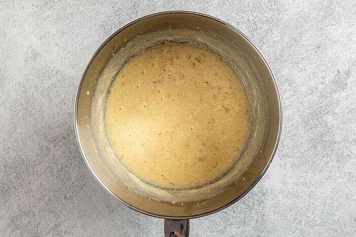 Banana bars wet ingredients mixed until light and fluffy