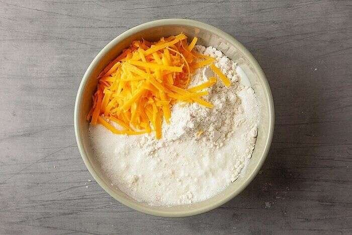 Cheddar Bay biscuit mix, sharp cheddar, and buttermilk for potpie topping