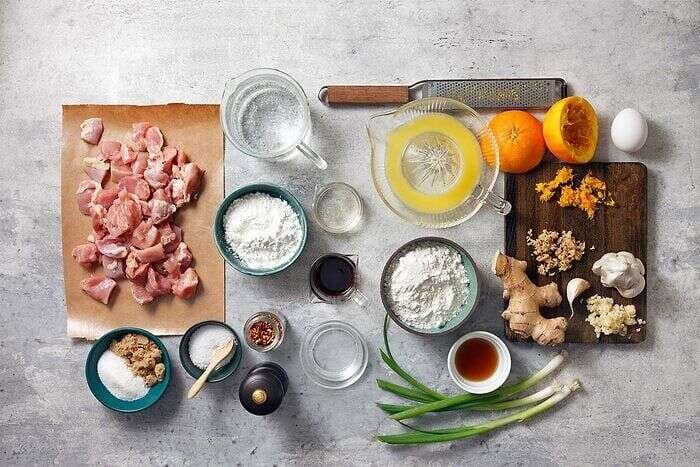 Ingredients for copycat Panda Express orange chicken