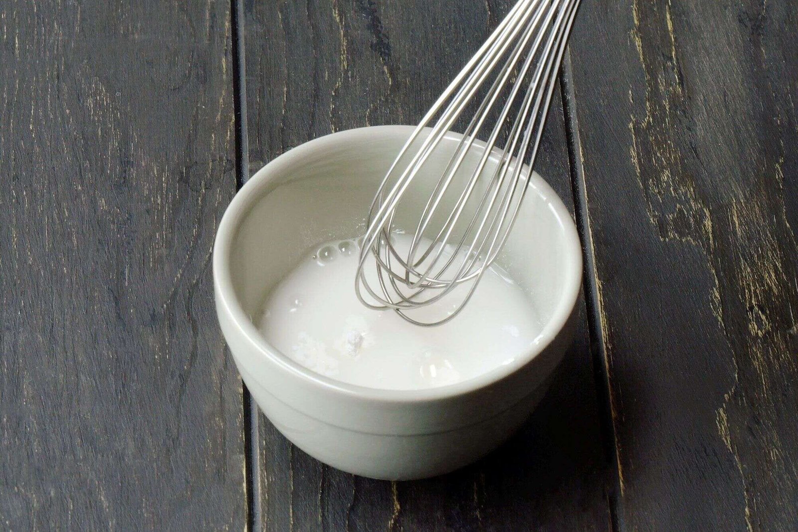 Cornstarch and cold water whisked into a smooth slurry