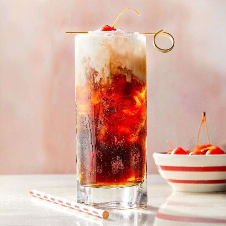Copycat McDonald’s Dirty Dr Pepper with vanilla syrup and creamy cold foam