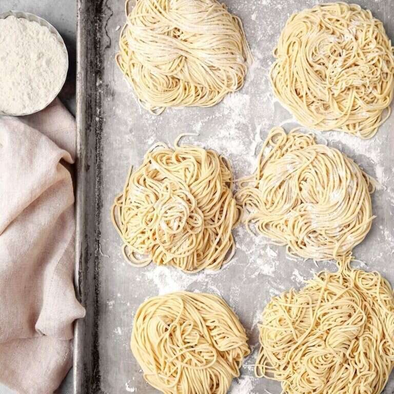 Homemade ramen noodles served fresh with a chewy texture