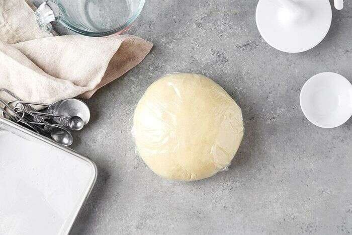 Homemade ramen dough wrapped for a 30-minute rest
