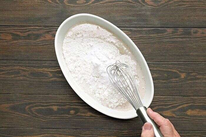 Flour and salt added to Korean corn dog batter