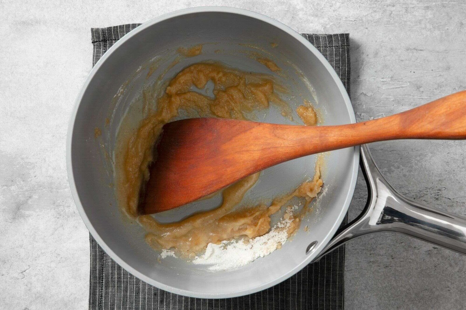Butter flour and seasonings combined for mac and cheese sauce
