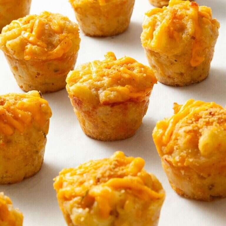Easy mac and cheese bites with golden crispy edges