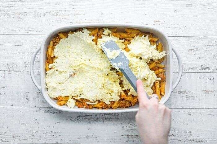 Romano cheese ready to top baked mostaccioli